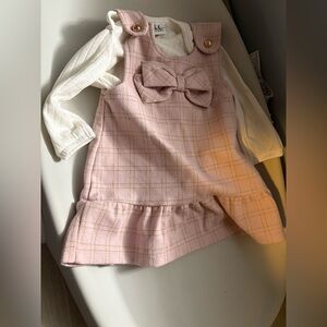 Nicole Miller Pink Plaid Kids Dress with Bow